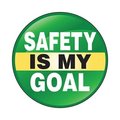 Accuform Hard Hat Sticker, 214 in Length, 214 in Width, SAFETY IS MY GOAL Legend, Adhesive Vinyl LHTL116